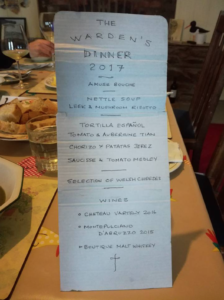 Ramsey Island dinner party menu
